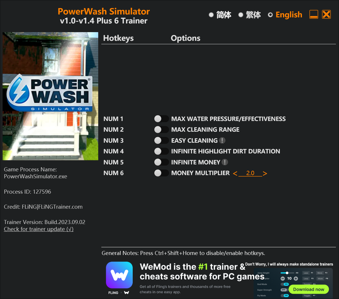 PowerWash Simulator Trainer - FLiNG Trainer - PC Game Cheats and Mods